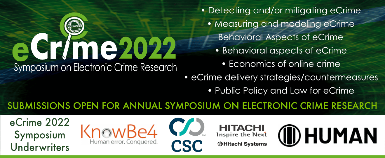eCrime Research 2022 is Now Open for Submissions to Its Review Committeee
